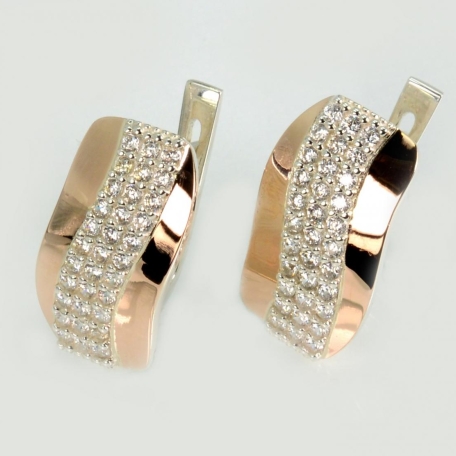 Срібні сережки з золотими накладками