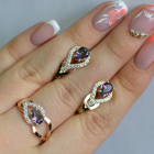 Комплект срібний з золотом