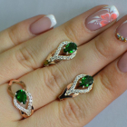 Комплект срібний з золотом