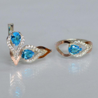 Комплект срібний з золотом