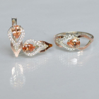 Комплект срібний з золотом