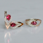 Комплект срібний з золотом