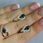 Комплект срібний з золотом