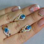 Комплект срібний з золотом