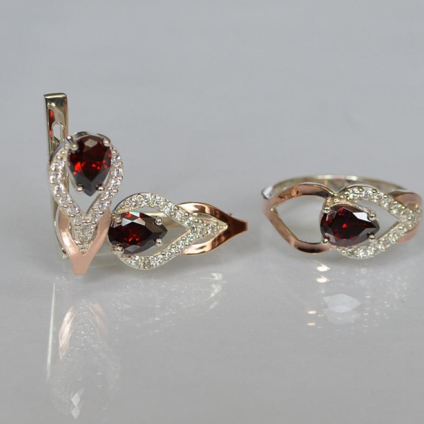 Комплект срібний з золотом