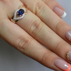 Срібна каблучка з золотими вставками