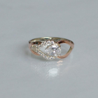 Срібна каблучка з золотими вставками