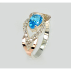 Срібна каблучка з золотими вставками