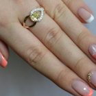 Срібна каблучка з золотими вставками