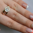 Срібна каблучка з золотими вставками