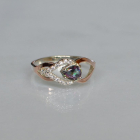 Срібна каблучка з золотими вставками