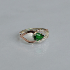 Срібна каблучка з золотими вставками