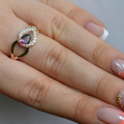 Срібна каблучка з золотими вставками