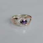 Срібна каблучка з золотими вставками