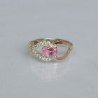 Срібна каблучка з золотими вставками