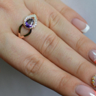 Срібна каблучка з золотими вставками