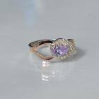 Срібна каблучка з золотими вставками