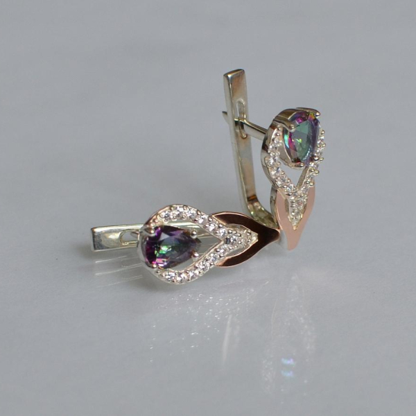 Срібні сережки з золотими накладками