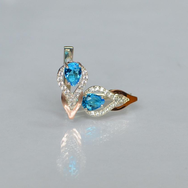 Срібні сережки з золотими накладками