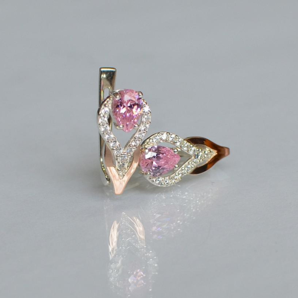 Срібні сережки з золотими накладками