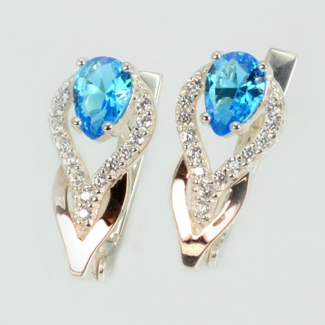 Срібні сережки з золотими накладками