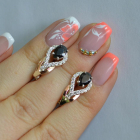 Срібні сережки з золотими накладками