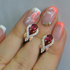 Срібні сережки з золотими накладками