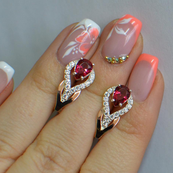 Срібні сережки з золотими накладками