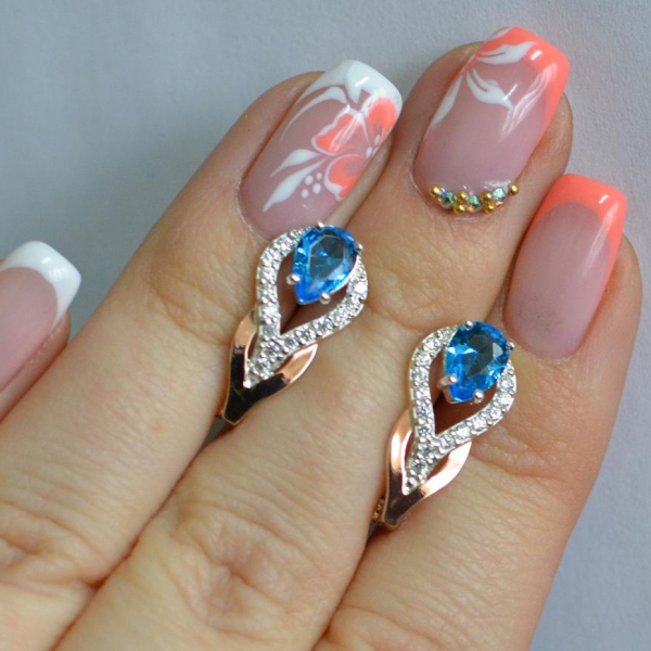 Срібні сережки з золотими накладками