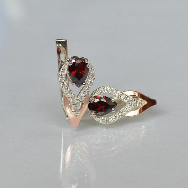 Срібні сережки з золотими накладками