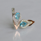 Срібні сережки з золотими накладками