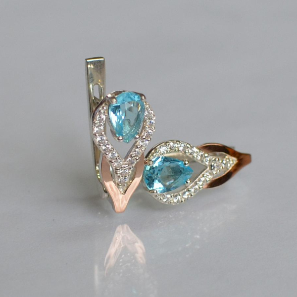 Срібні сережки з золотими накладками