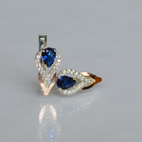 Срібні сережки з золотими накладками