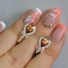 Срібні сережки з золотими накладками