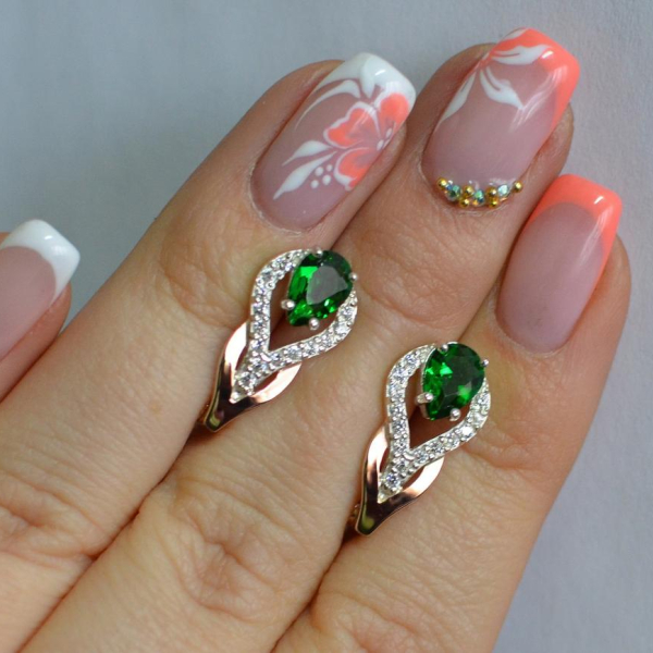 Срібні сережки з золотими накладками