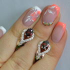 Срібні сережки з золотими накладками