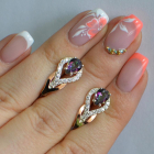 Срібні сережки з золотими накладками