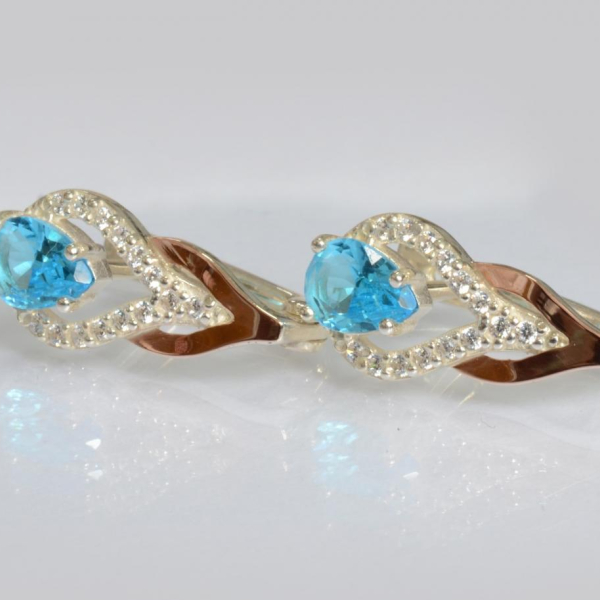 Срібні сережки з золотими накладками