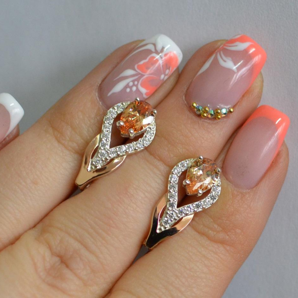 Срібні сережки з золотими накладками