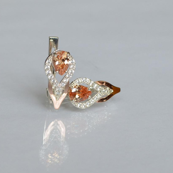 Срібні сережки з золотими накладками