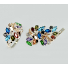 Срібний набір з золотими пластинами