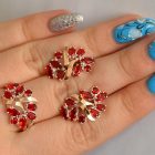 Срібний набір з золотими пластинами