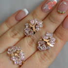 Срібний набір з золотими пластинами