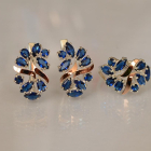 Срібний набір з золотими пластинами