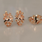 Срібний набір з золотими пластинами