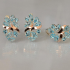 Срібний набір з золотими пластинами