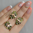 Срібний набір з золотими пластинами