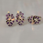 Срібний набір з золотими пластинами