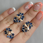 Срібний набір з золотими пластинами