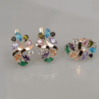 Срібний набір з золотими пластинами